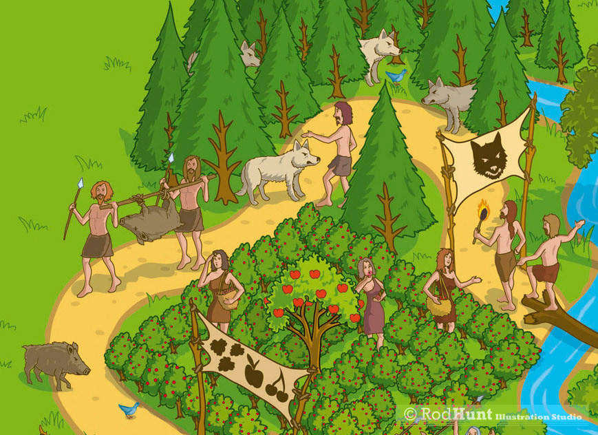 Humorous History illustrations for a Children's book