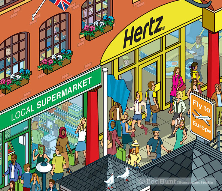Brands Cityscape Illustration for marketing and advertising