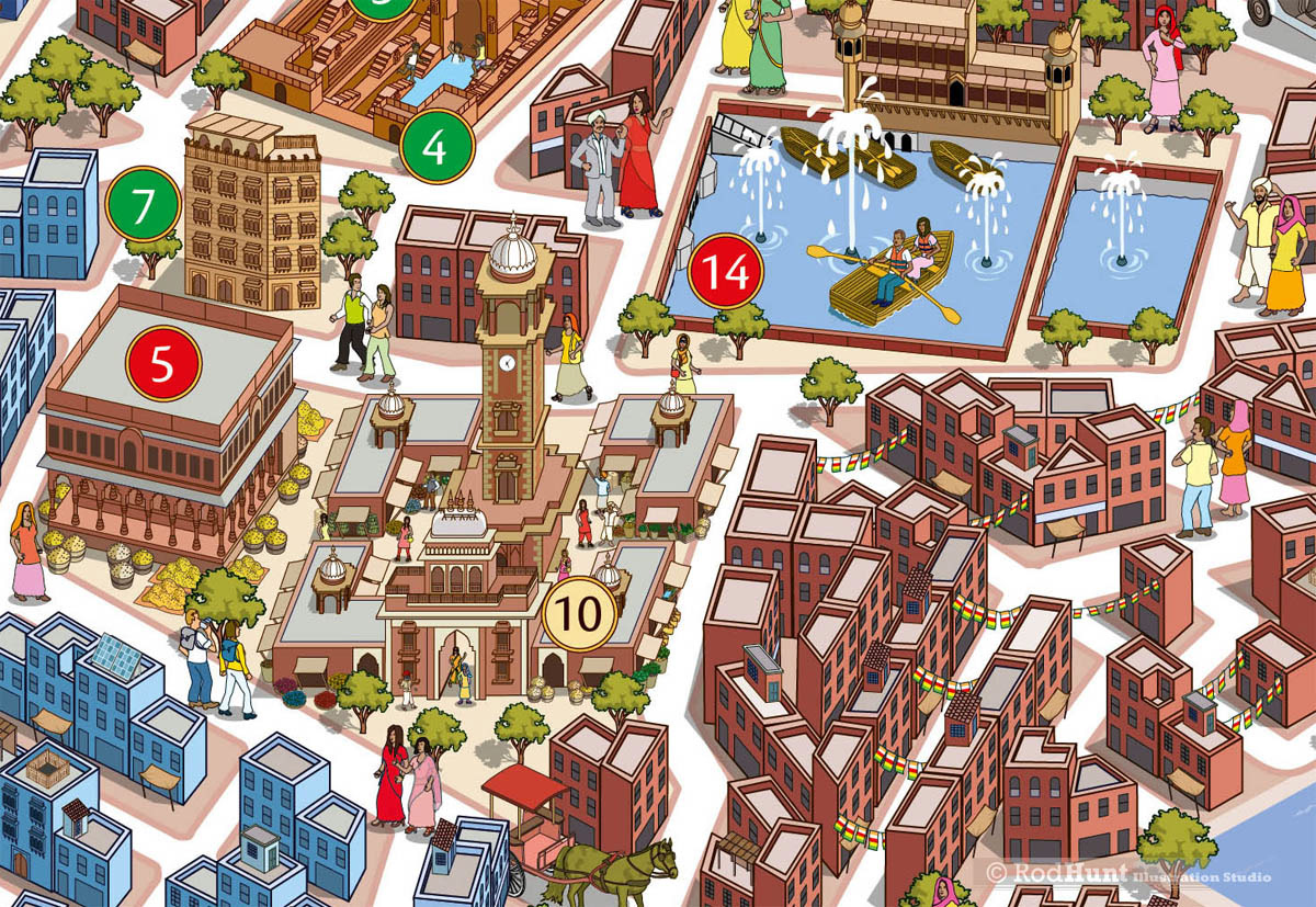 Jodhpur Landmarks and tourist attractions Illustrated 