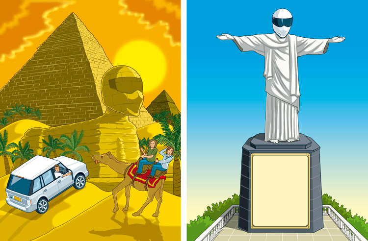Top Gear illustrations around the world