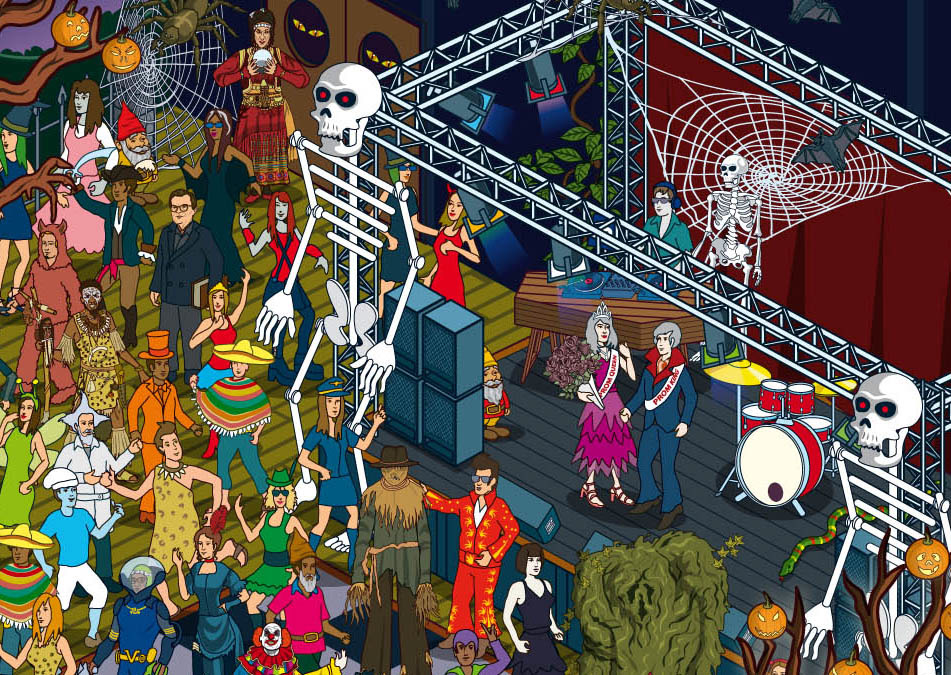 Goosebumps Movie spooky halloweens hidden object picture Hollywood Movie Promotion and Marketing Illustration 