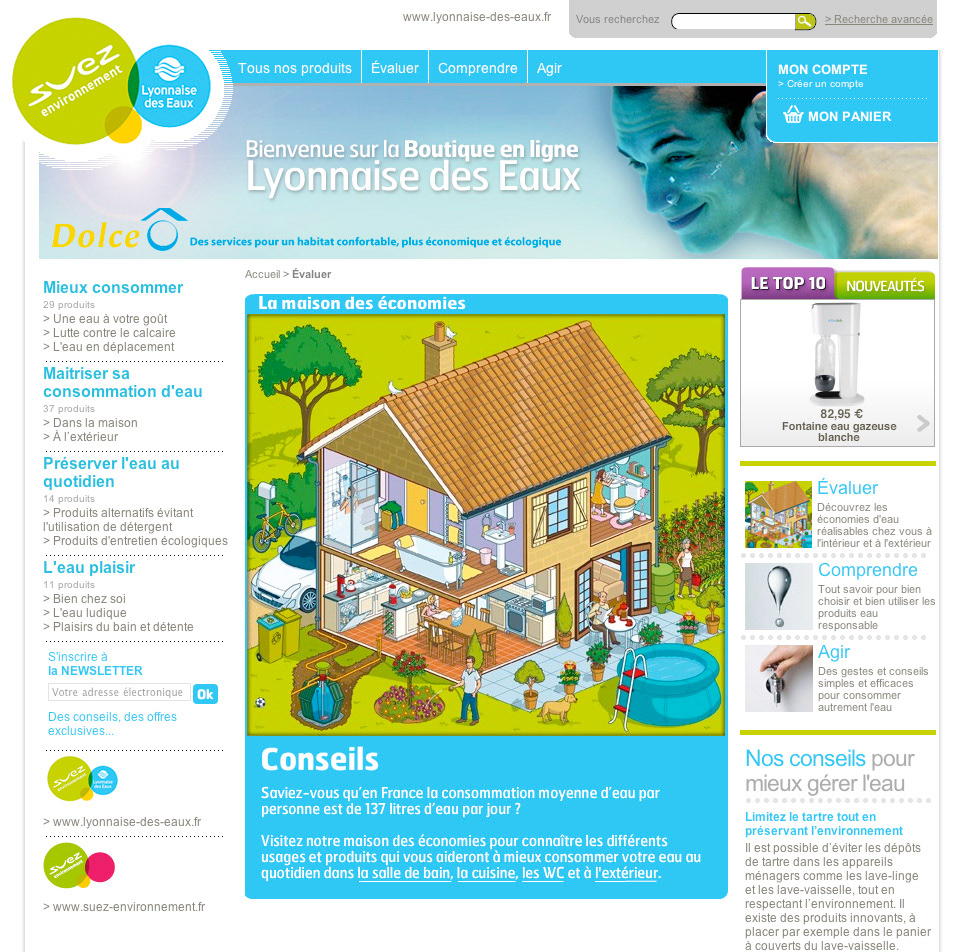 Cutaway House Illustration showing water saving in the home for a water company website