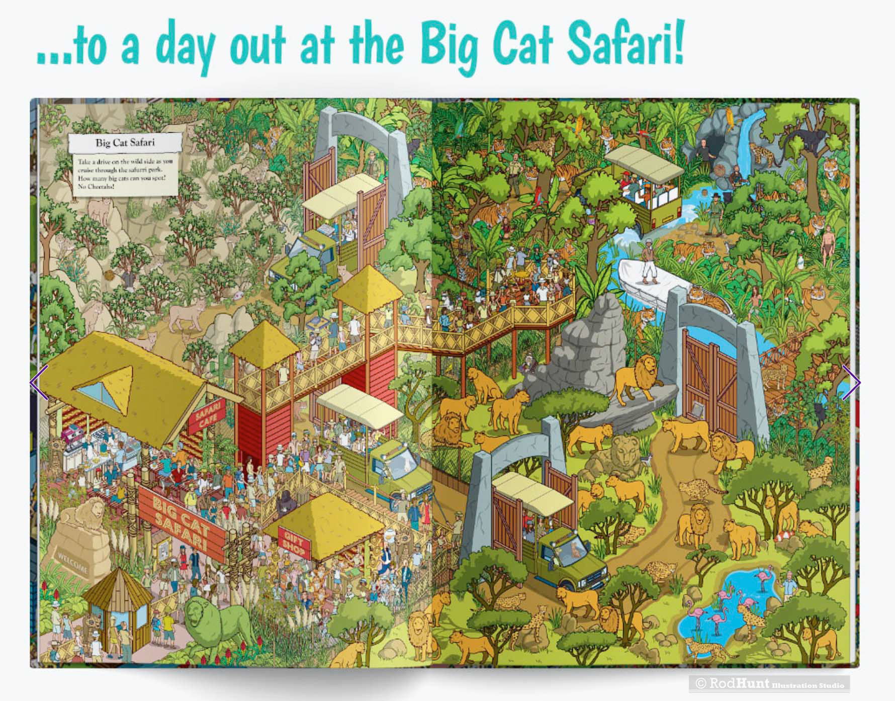 Where's Your Cat? Adventures in Meowtown seek and find picture book - Big Cat Safari