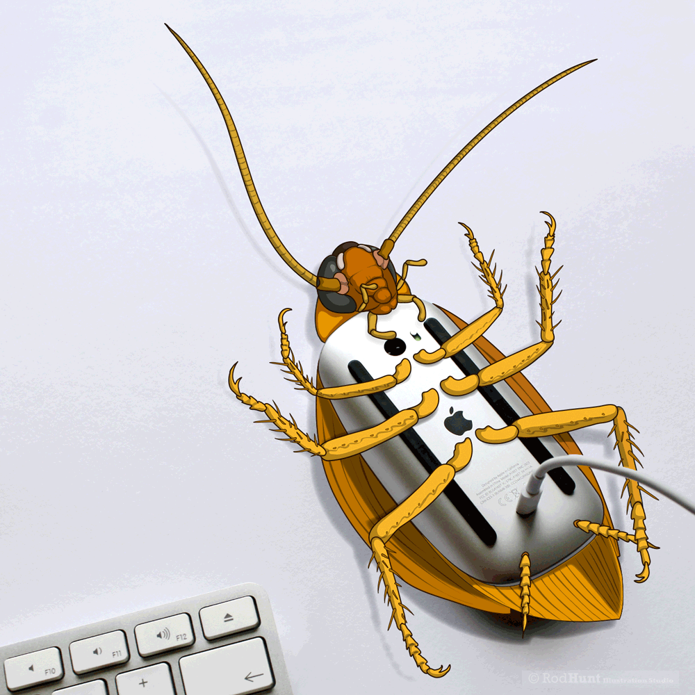 Animated Gif Illustration of the Apple Magic Mouse Cockroach