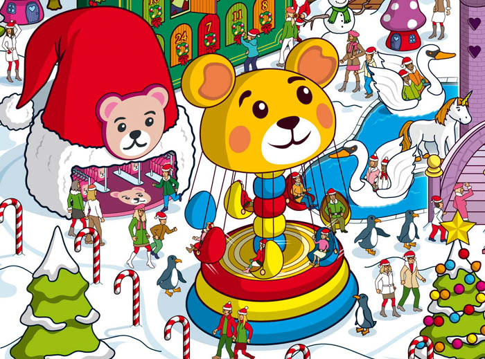 Christmas Theme Park illustrations 