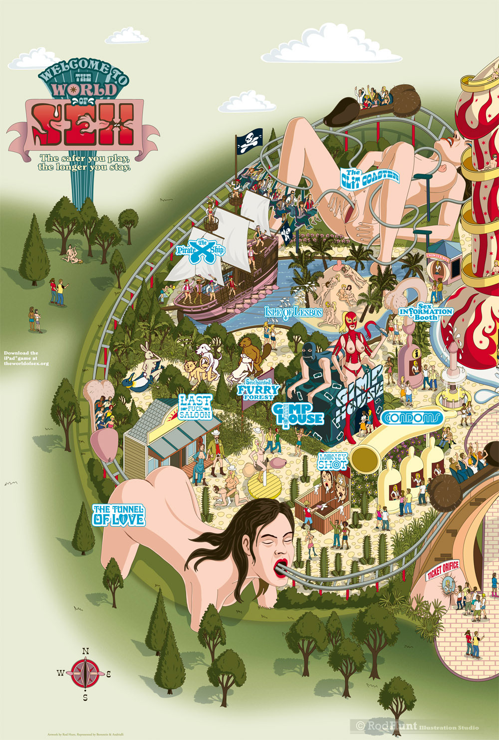 Pixel Art map ad campaign illustrated for AIDES, the French HIV/Aids awareness non-profit organisation