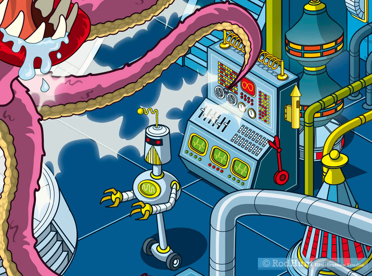 Crazy Laboratory Isometric Illustration - Dexter's Lab