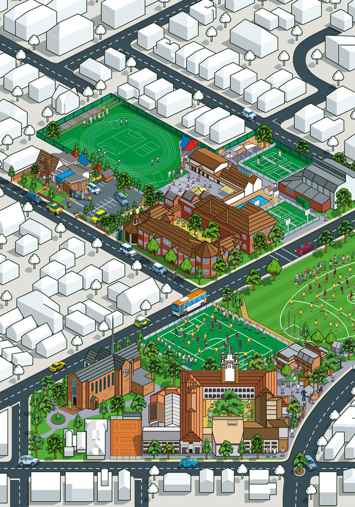 School campus map illustration 