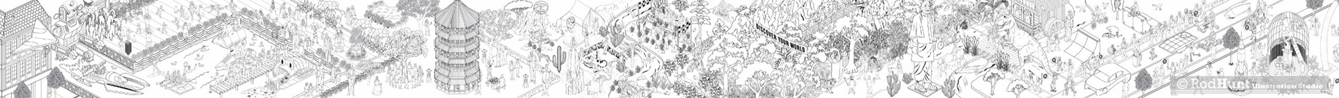 Black and white colouring wall printed mural artwork