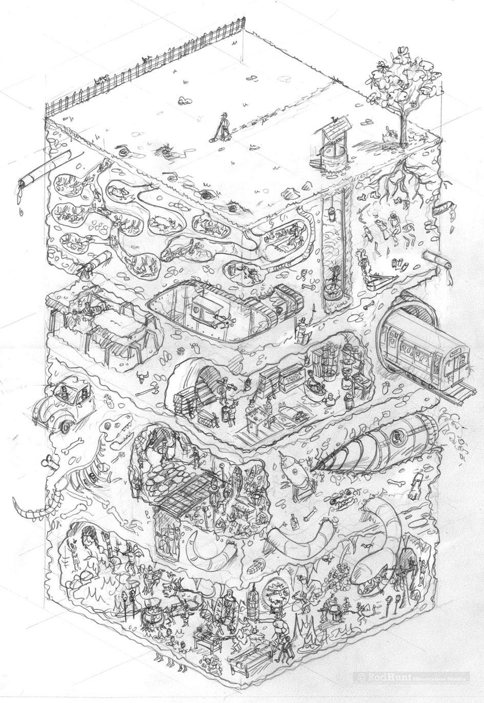 Original concept pencil sketch 
