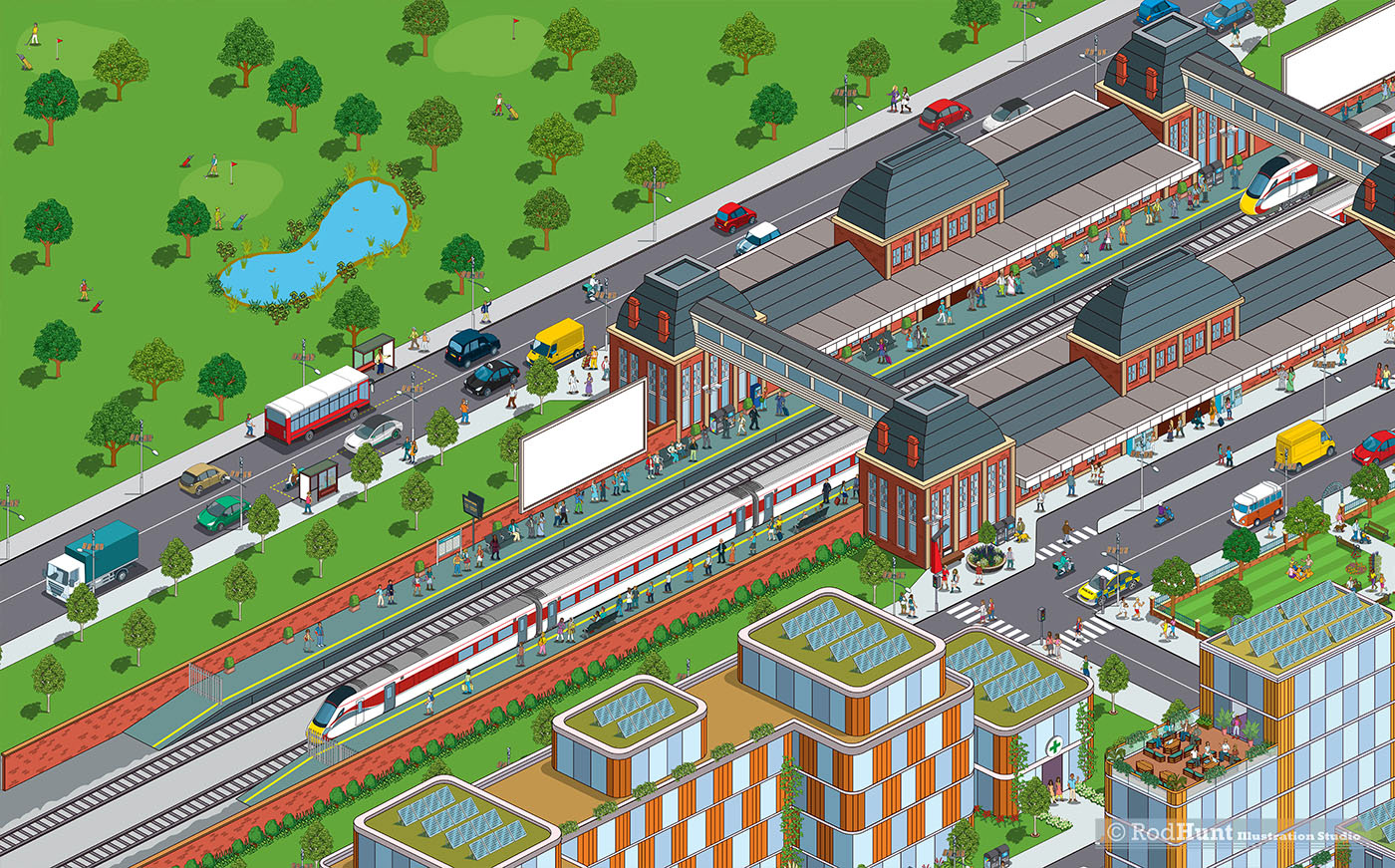 transport infrastructure and train station - Whey we need data centres animation