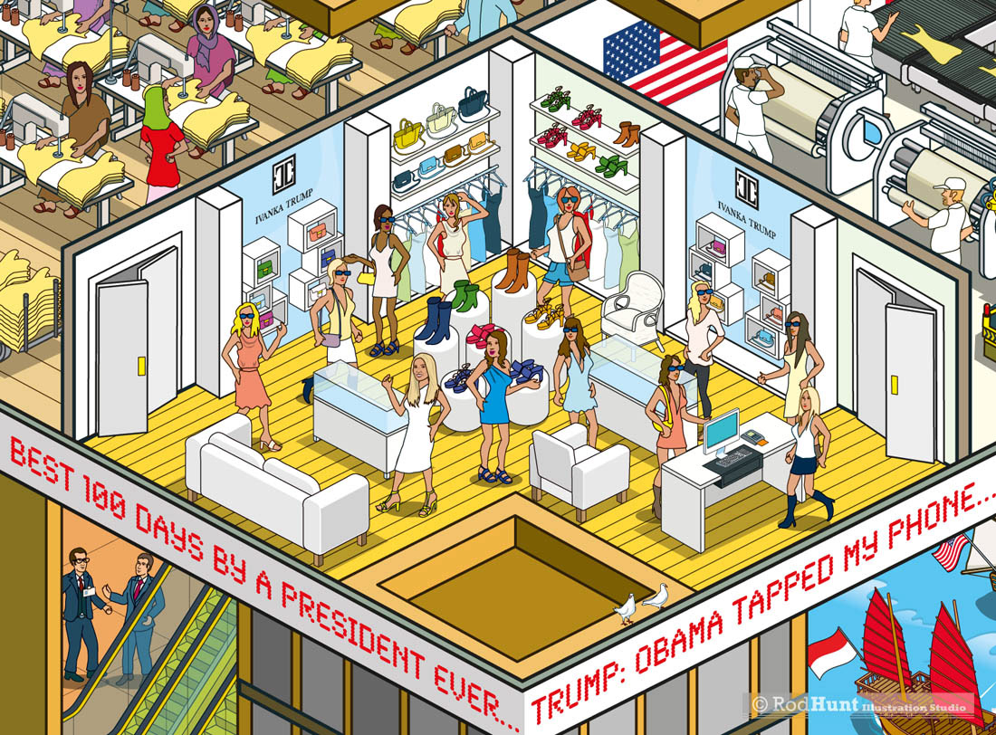 Pixel art Illustration of Ivanka Trump in Trump Tower