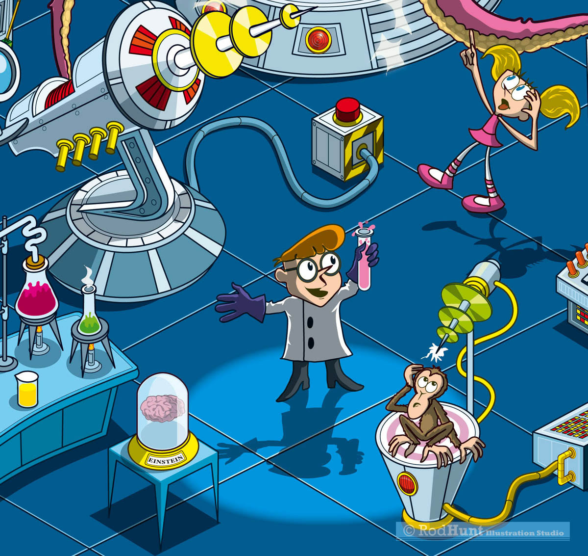 Rod Hunt / Illustration Portfolios - Detailed Isometric Illustrations and  Map Illustration - Dexter's Laboratory for Cartoon Network's 20th Birthday