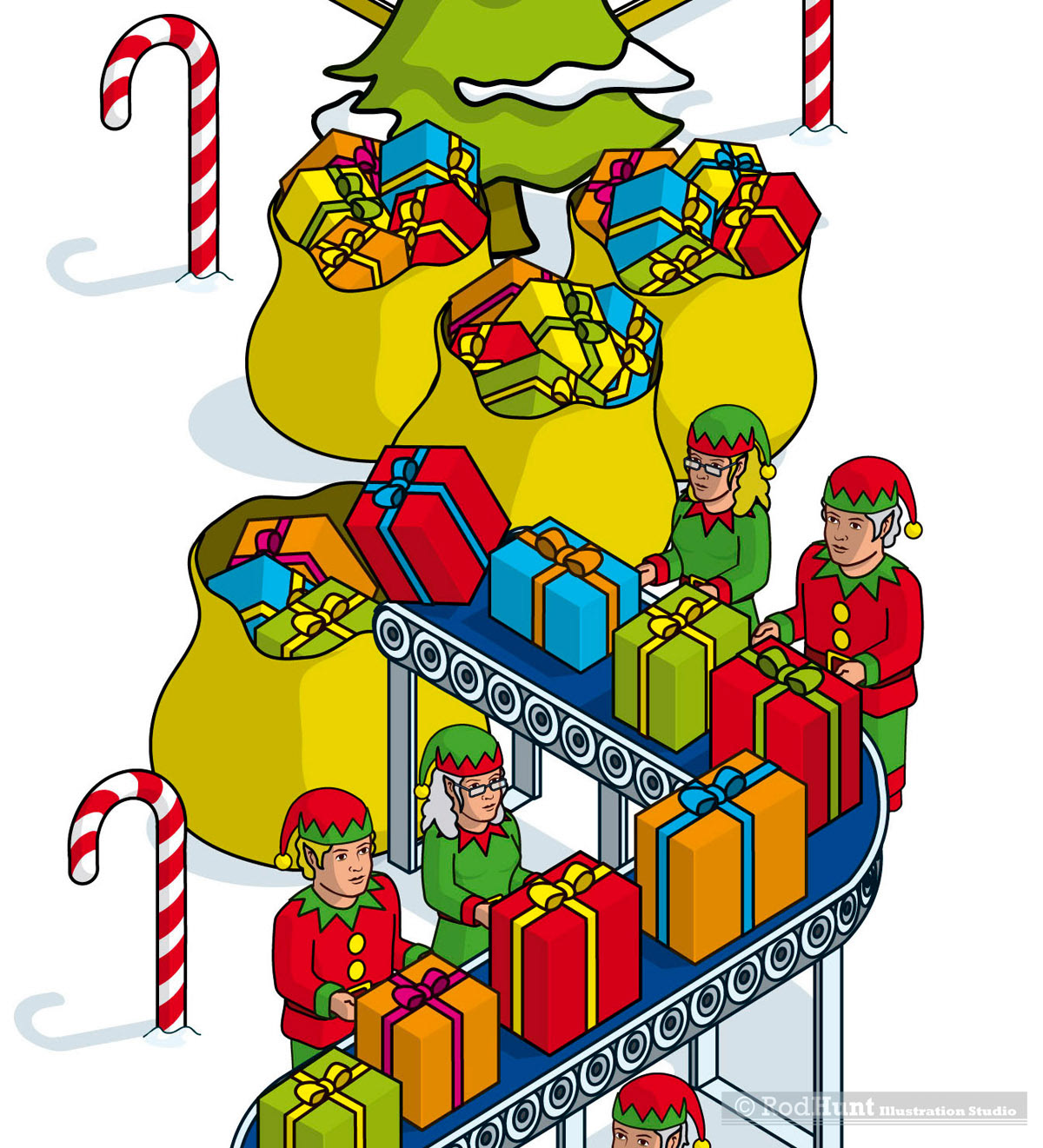 Pixel Art Illustration - Christmas Characters for Advertising