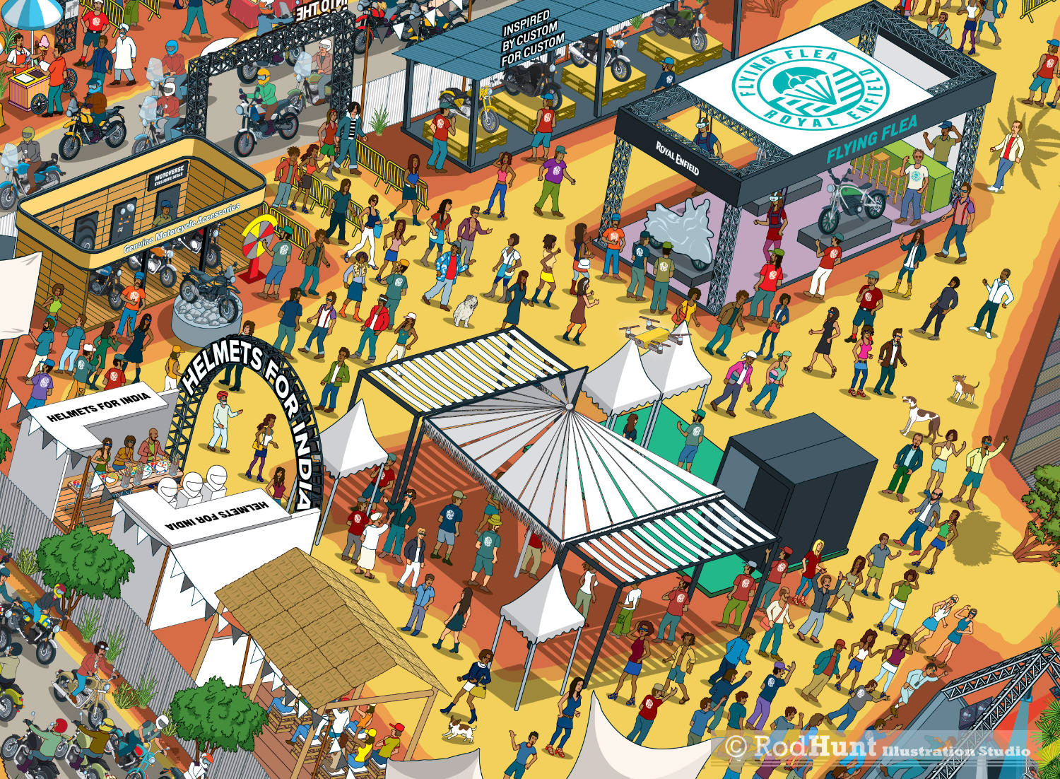 Motorcycle event illustration for the Motoverse festival in Go India