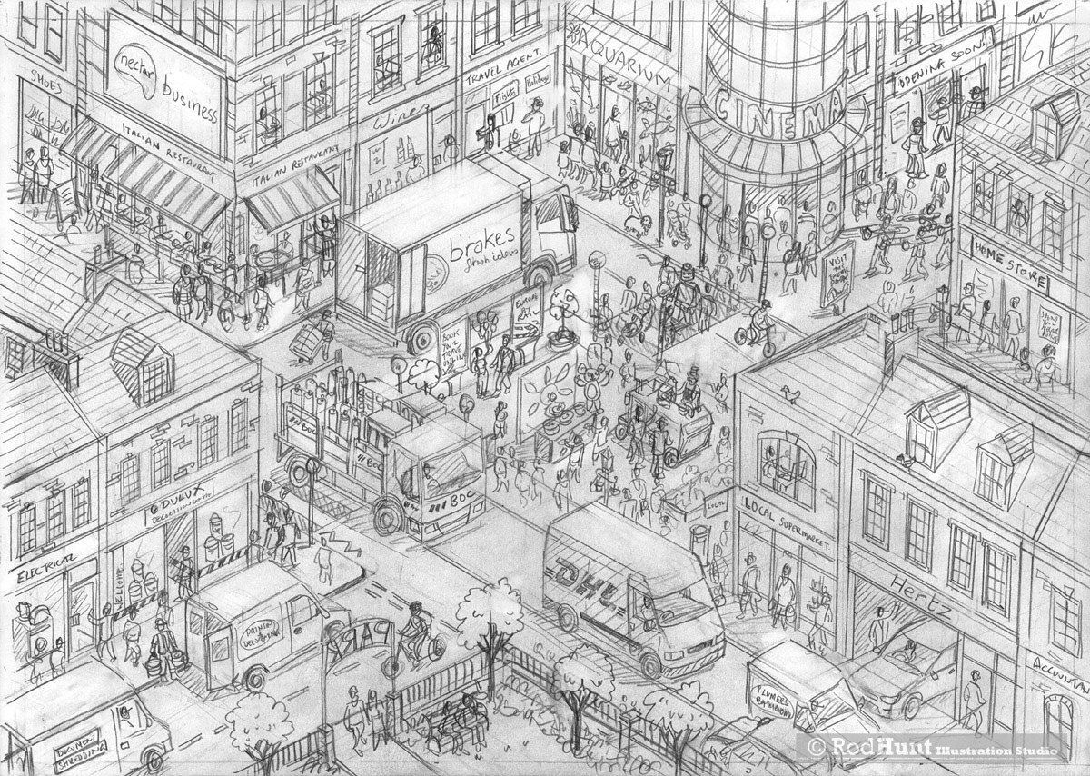 Pencil Concept Sketch for Illustration 