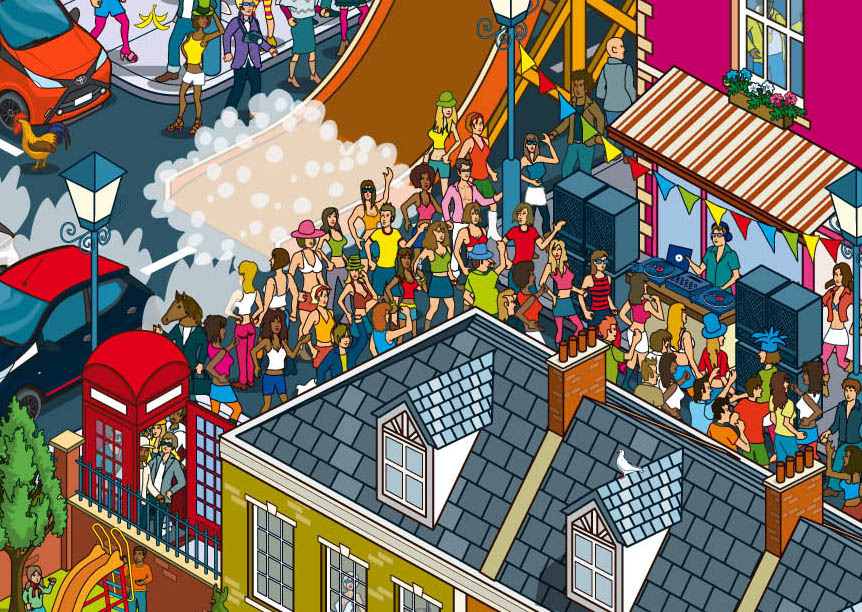 Hidden Object Illustrated Automotive Advertising Campaign 
