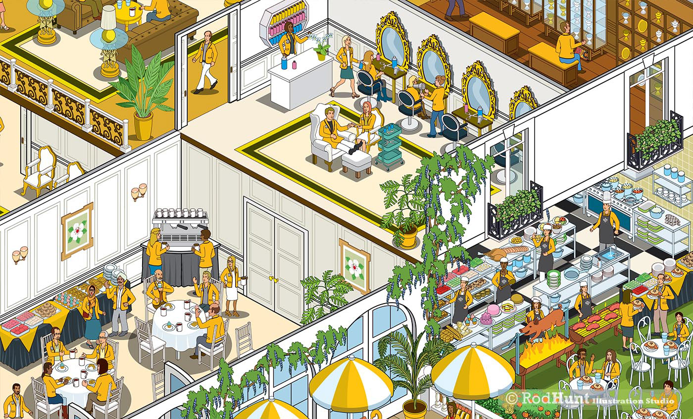 Where's Waldo / Wally inspired illustration advertising game microsite