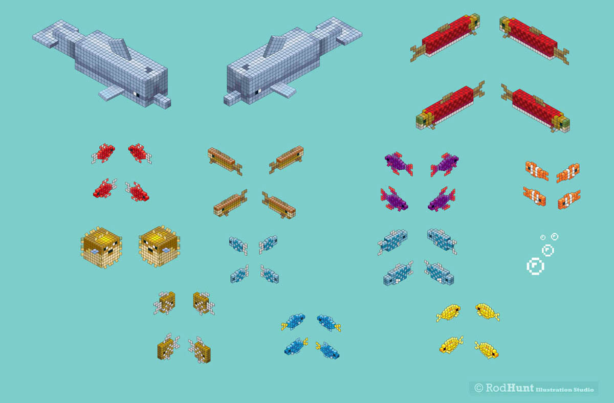 Illustrated Animation Assets  - Minecraft Advertising Campaign