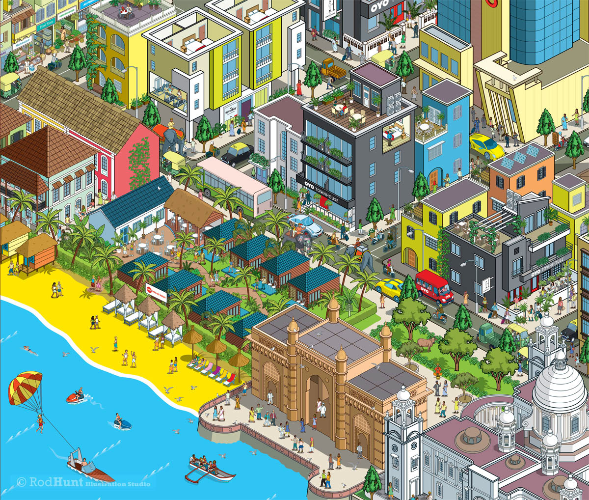 Beach Resort illustrations 