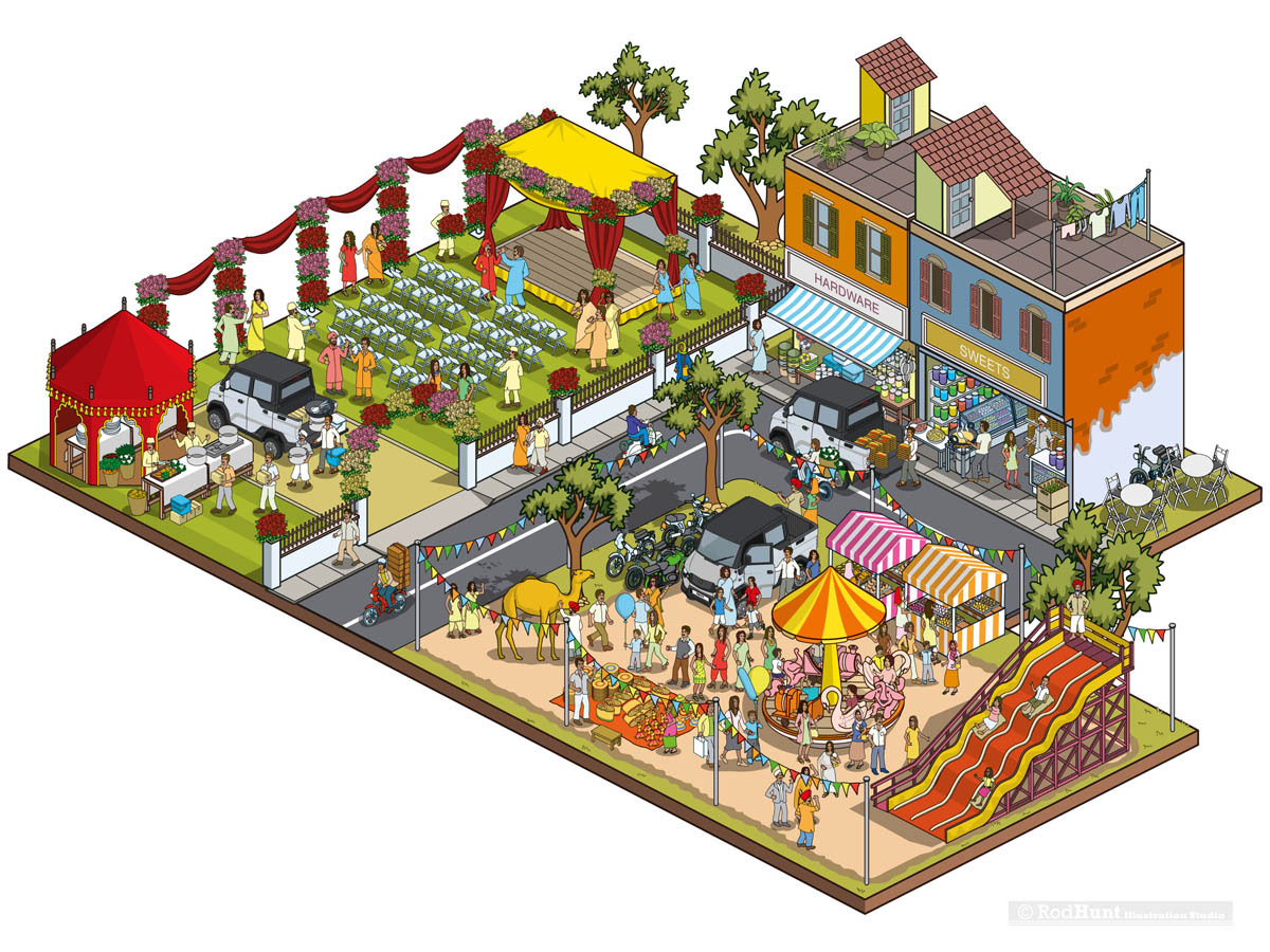 Spot illustrations for advertising