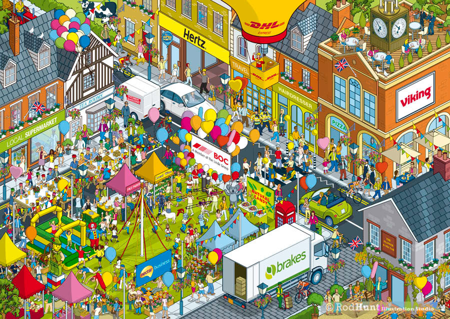Marketing Competition Isometric Illustration - Town Community Event - Nectar Business