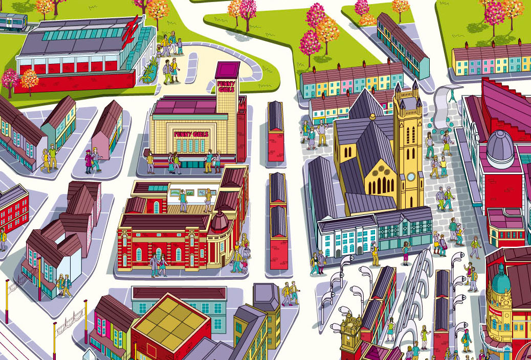 Illustrated City Map - Town Maps