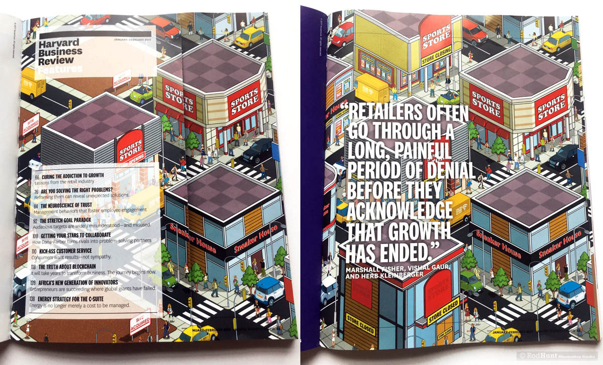 Editorial illustrations for business magazines