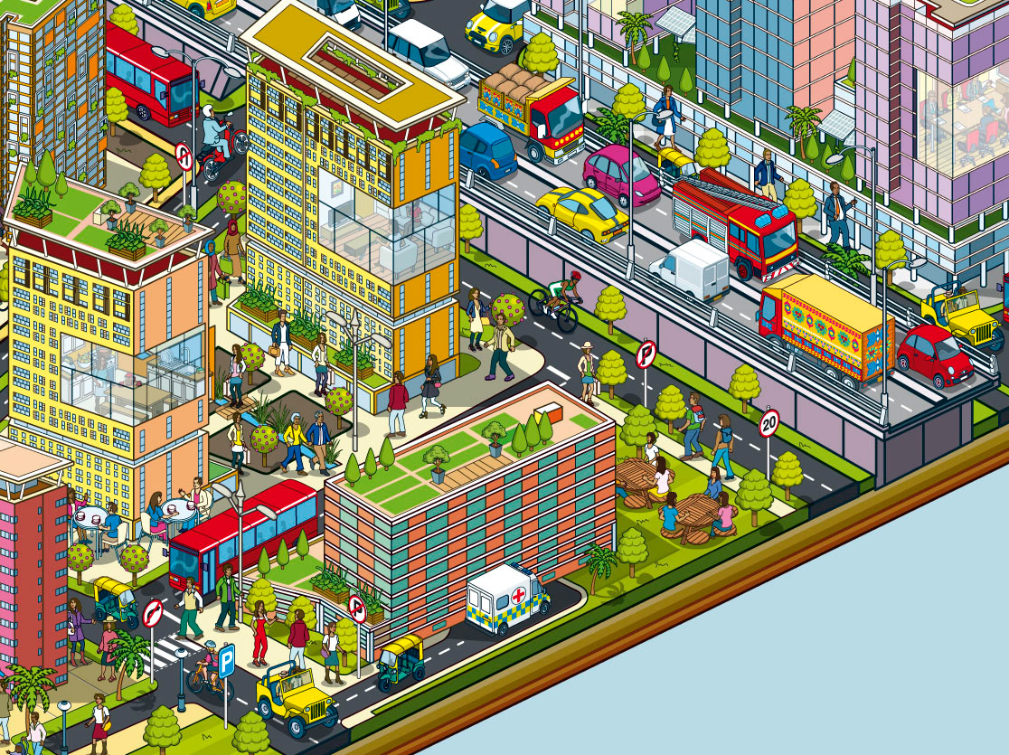 Illustrated city Maps used in Marketing, Advertising and promotion