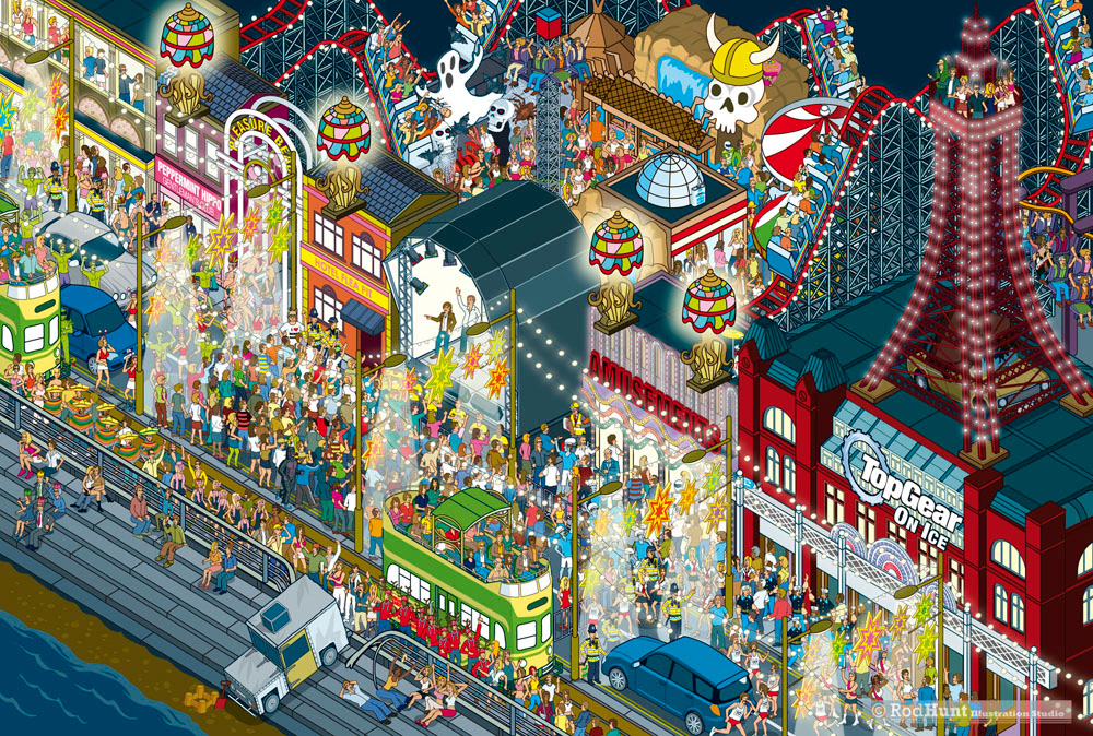 Search and find puzzle game illustrations