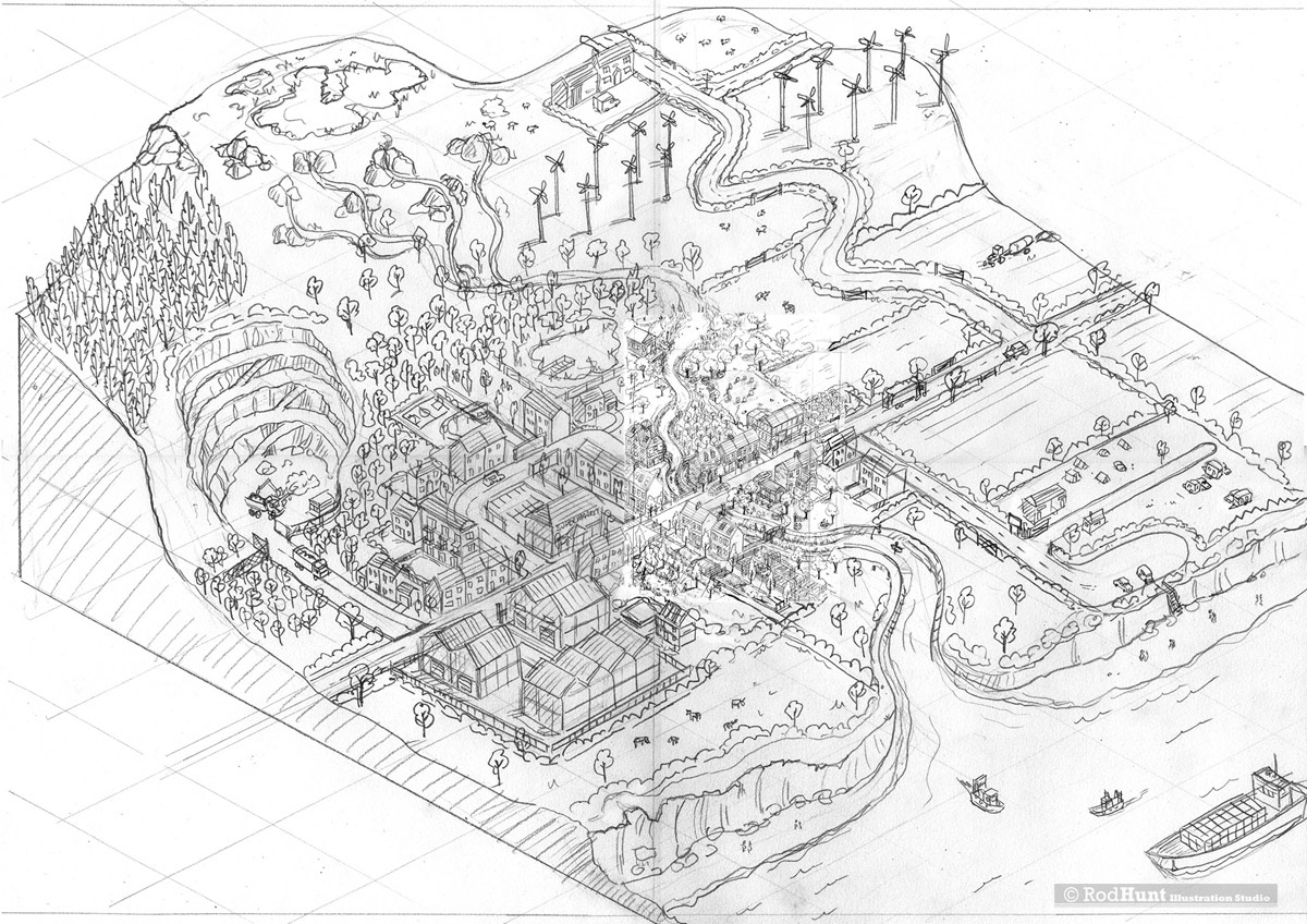 Concept drawing for natural environment Isometric Infographic