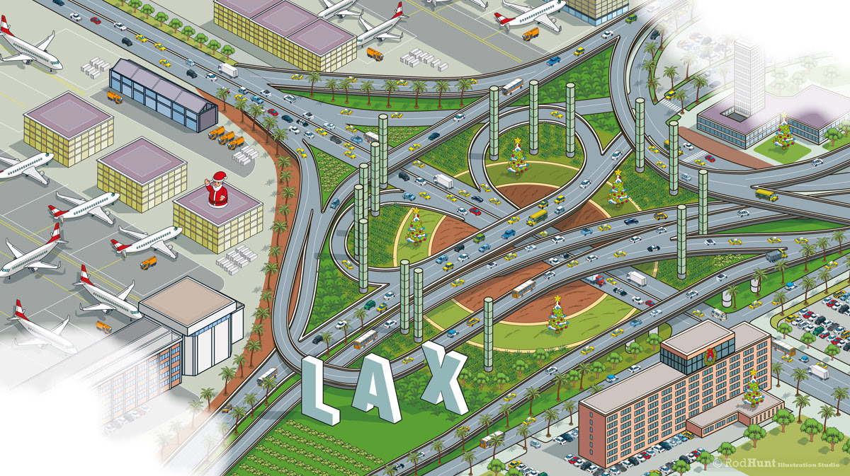 LAX illustration and animated by Rod Hunt & Bewilder