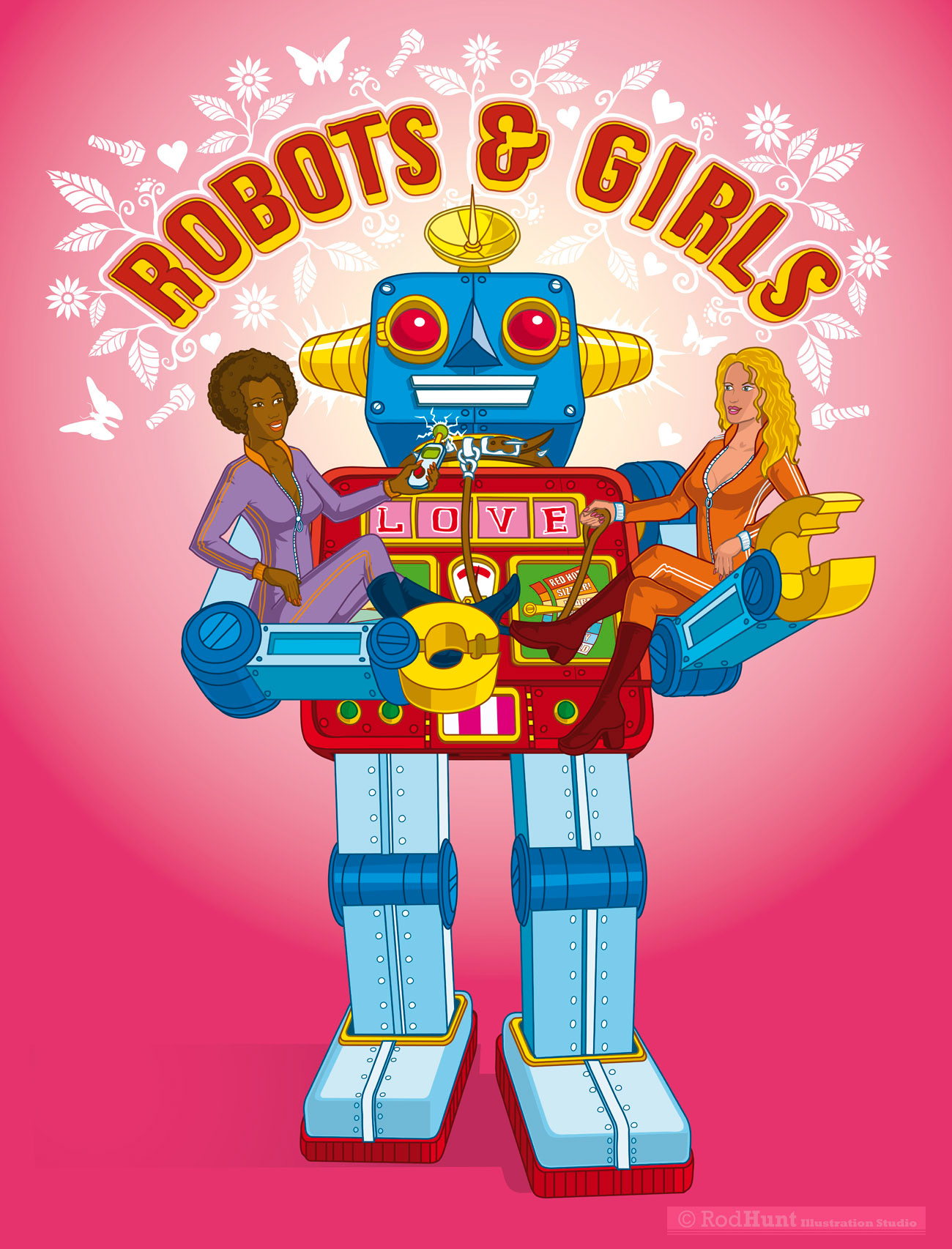 Robots & Girls - Poster Art Illustration