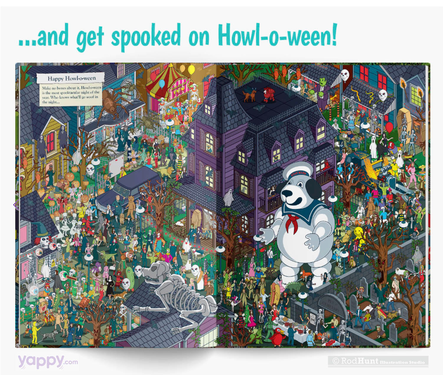 Personalised Wimmelbilderbuch hidden picture illustrated seek and find picture book for dogs with detailed illustrations by Rod Hunt