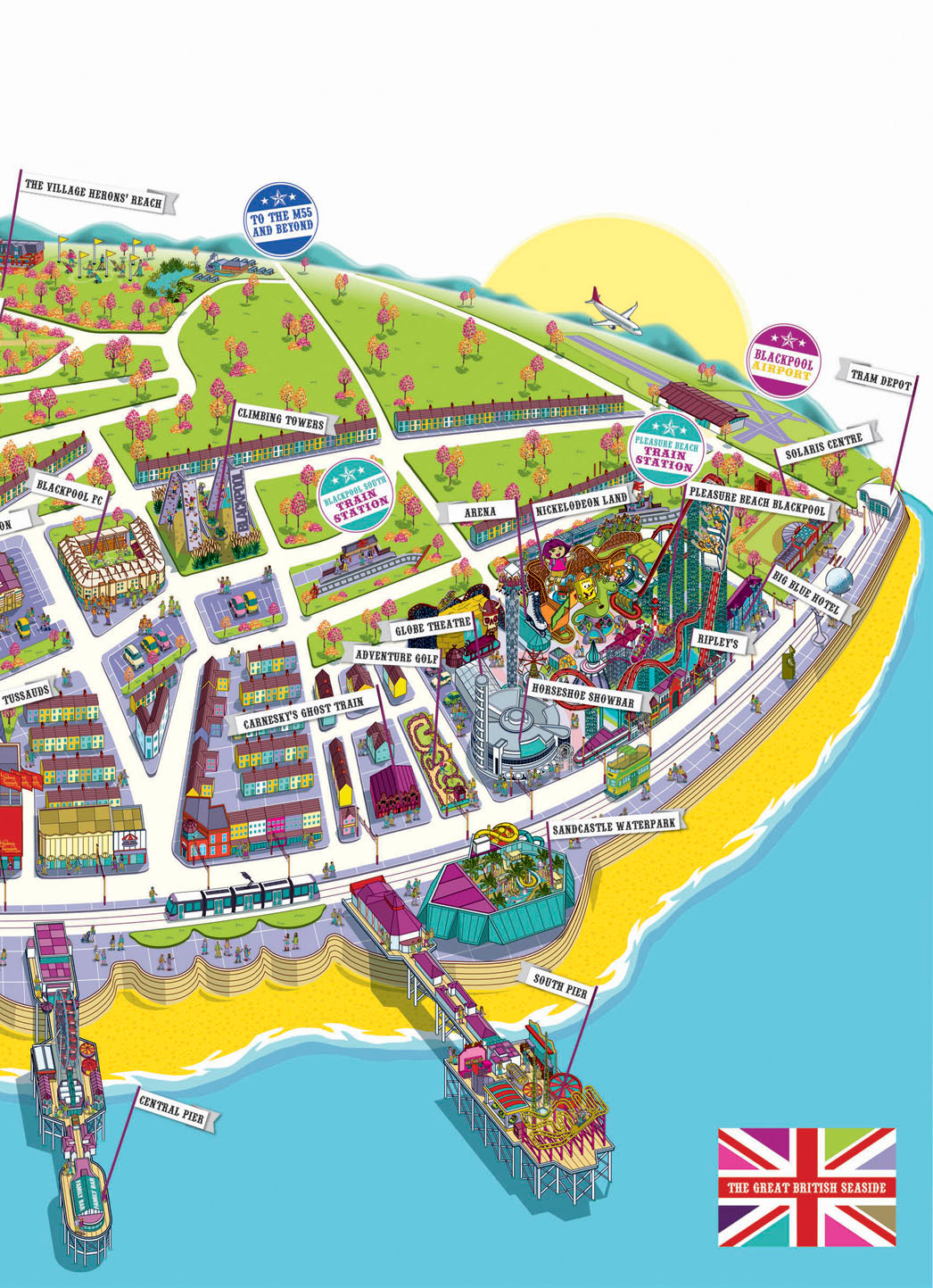 Illustrated Maps - Resort, Theme Park, Tourist Attraction, Town, City Maps Illustrator