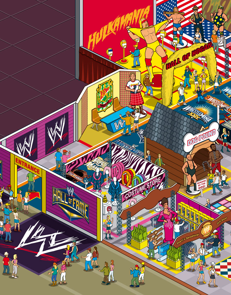 Illustrated WWE Hall of Fame - Wresting sports illustrator - Search and Find WWE museum and exhibition