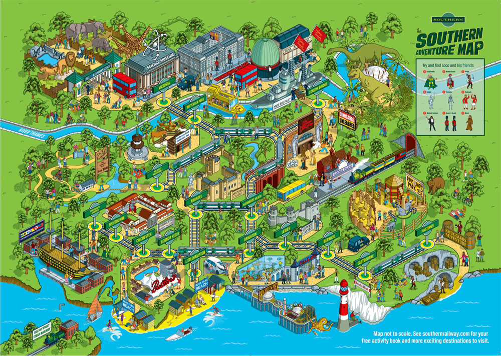 Theme Park Attractions Tourist Resort Map 