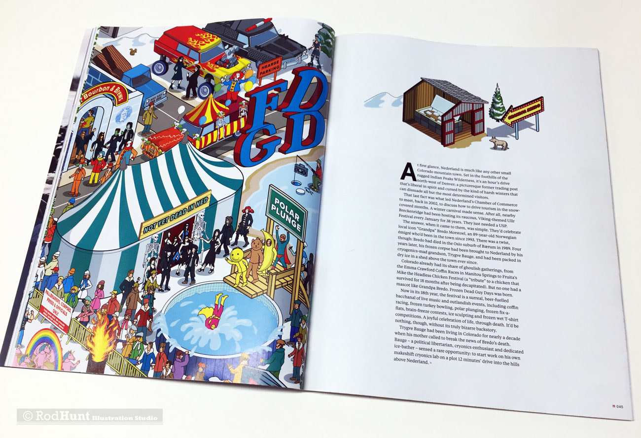 Spot illustration magazine editorial