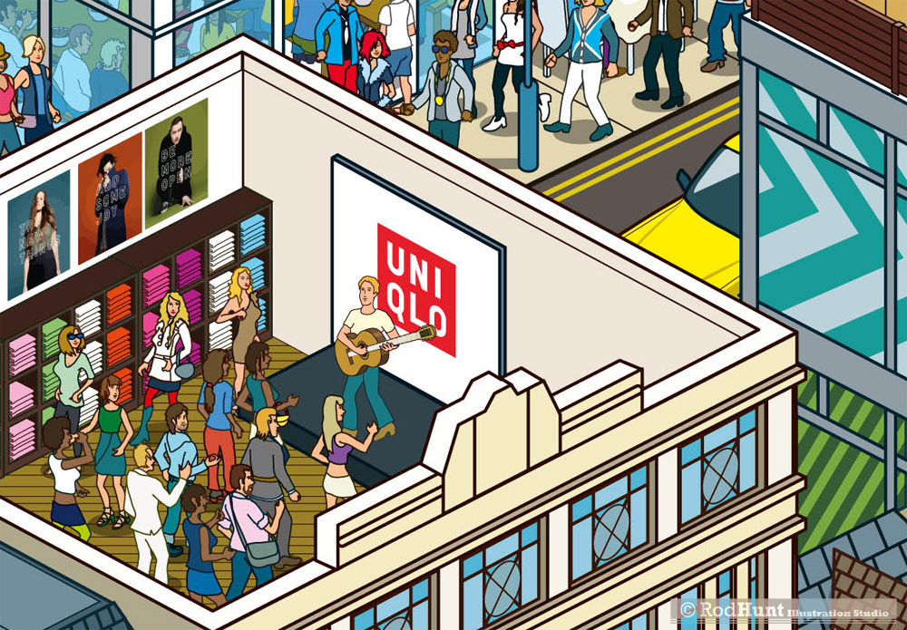 Fashion Store interior isometric illustrations 