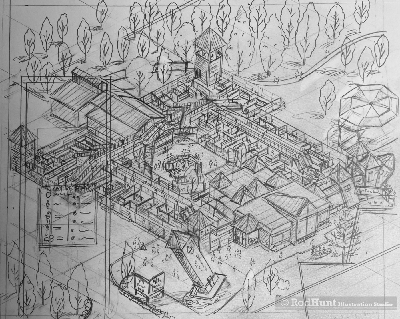 Isometric Map rough drawing