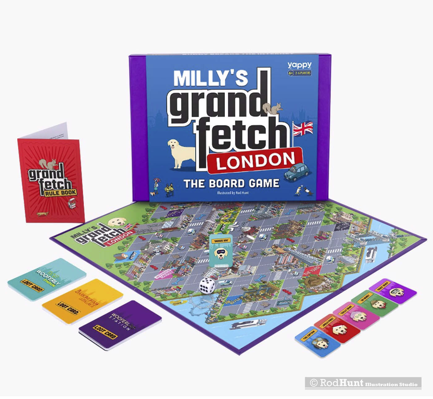 Rod Hunt / Illustration Portfolios - Detailed Isometric Illustrations and  Map Illustration - Grand Fetch London & New York Personalised Board Games