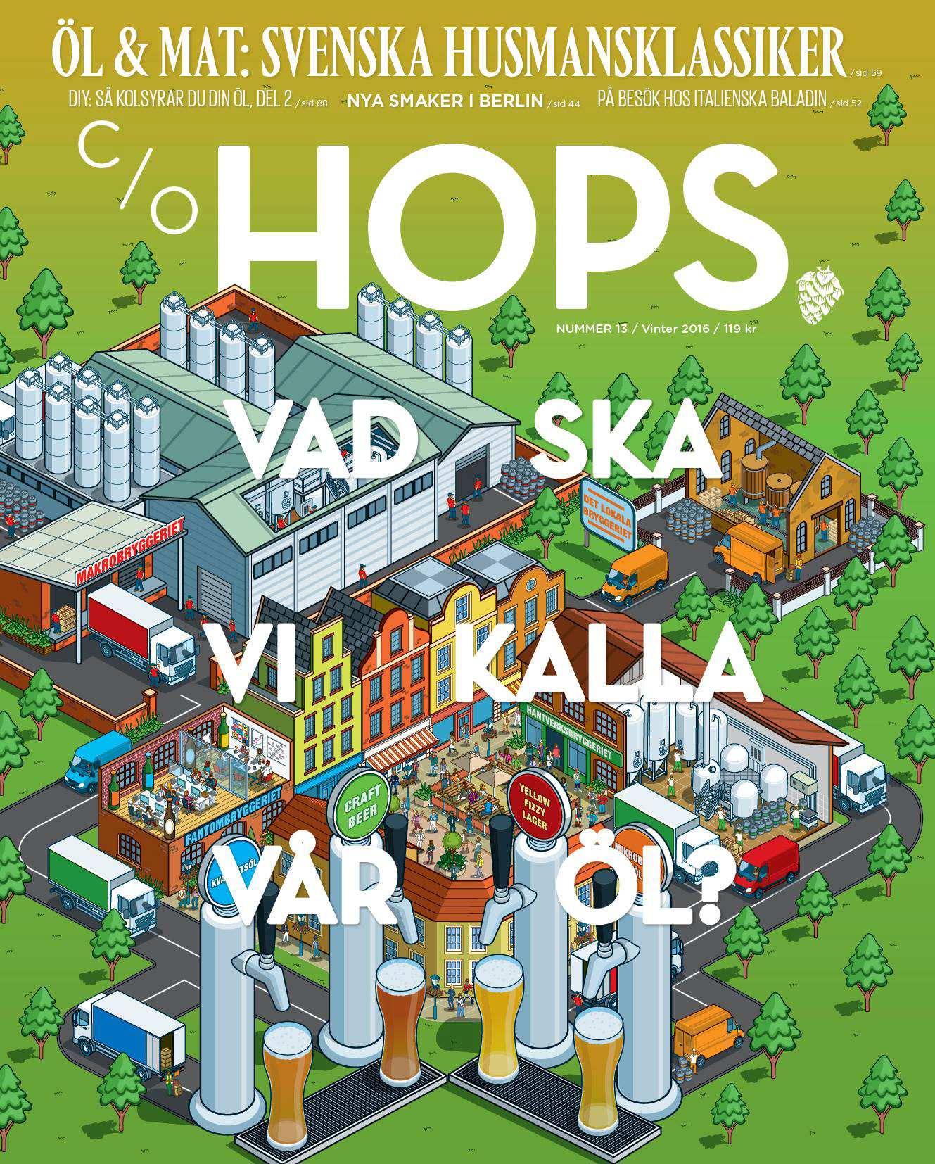 Isometric Illustration for the cover of Swedish craft brewing magazine c/o Hops
