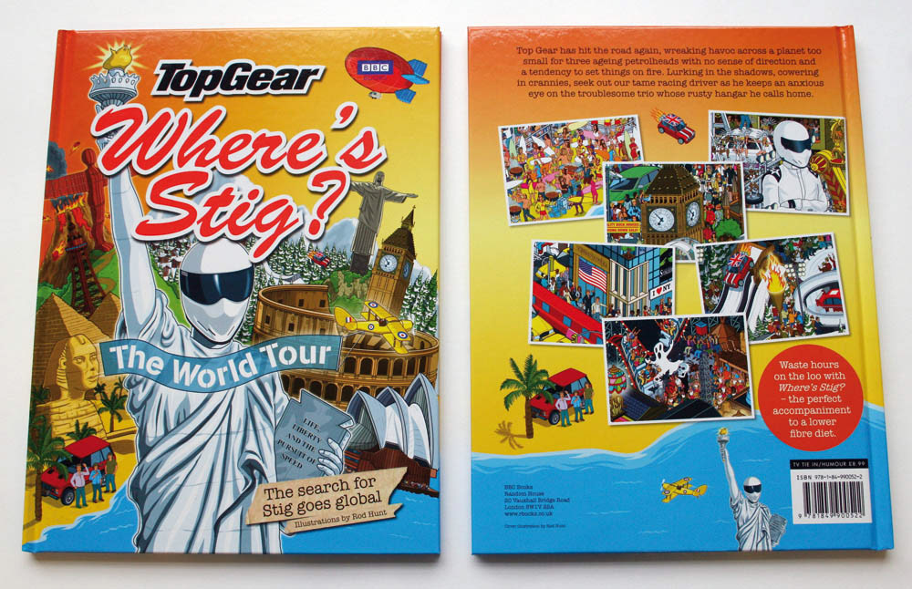 Book cover for the search and find book Top Gear Where's Stig? The World Tour