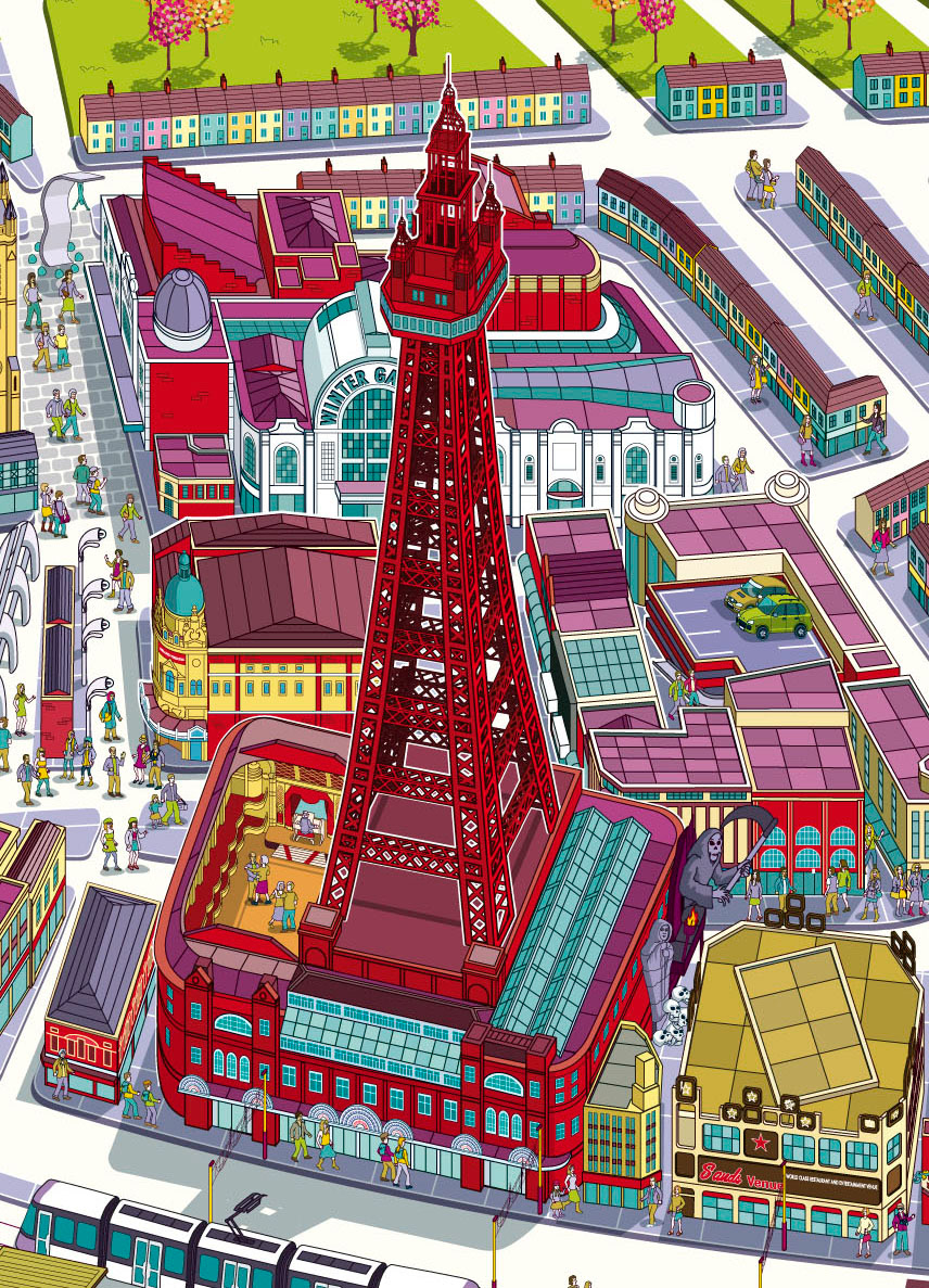 Illustrated Maps - Visitors Attractions, Tourism, Theme Parks, Vacations, Holidays