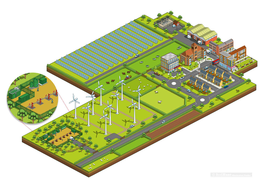Infographics Illustration commissioned by iGas explaining the natural gas exploration & production process, curated as a 3D isometric diagram