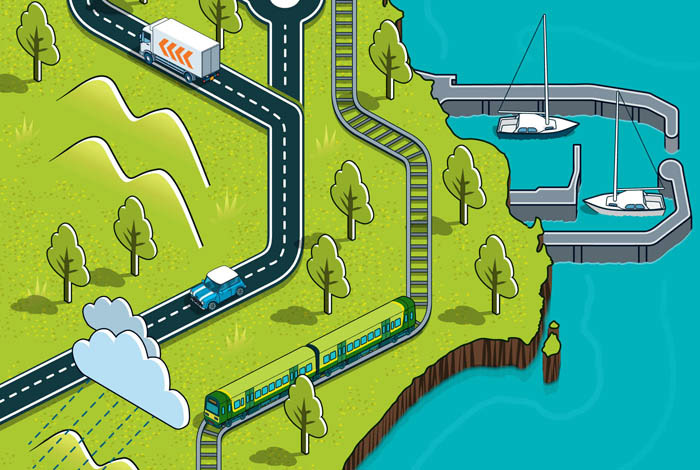 Illustrator Rod Hunt created this Illustrated city map of Dublin