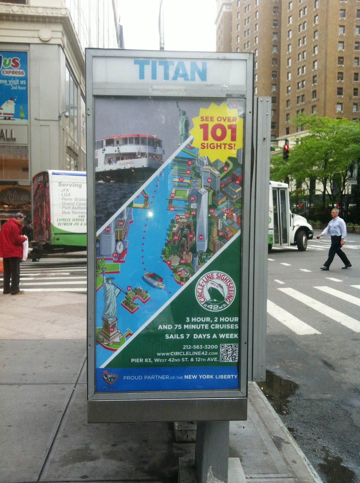 Illustrated New York City Map used in an advertising poser on the streets of NYC