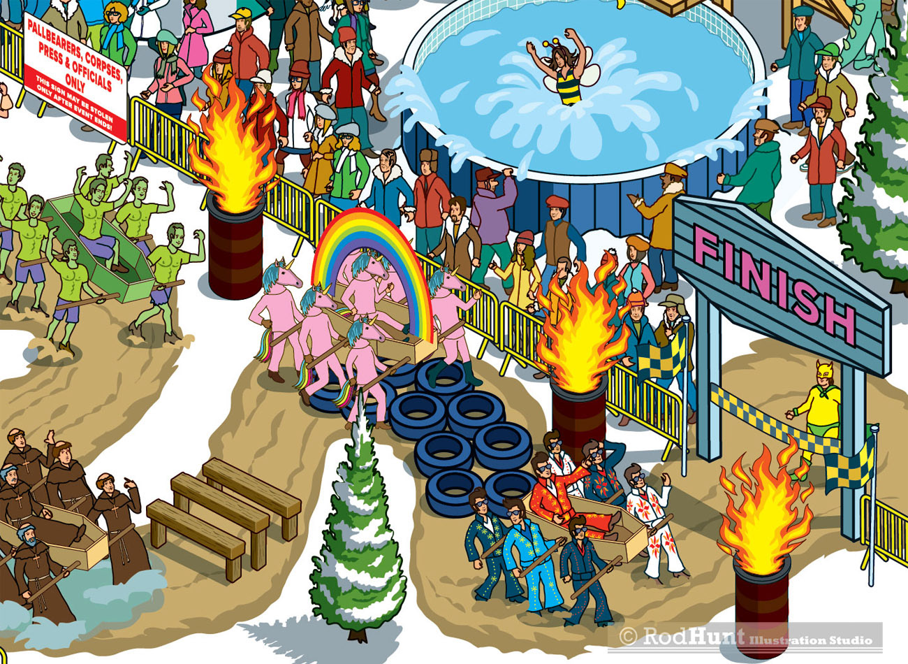 Isometric Wimmelbild Illustration - Illustrated Festival Maps 