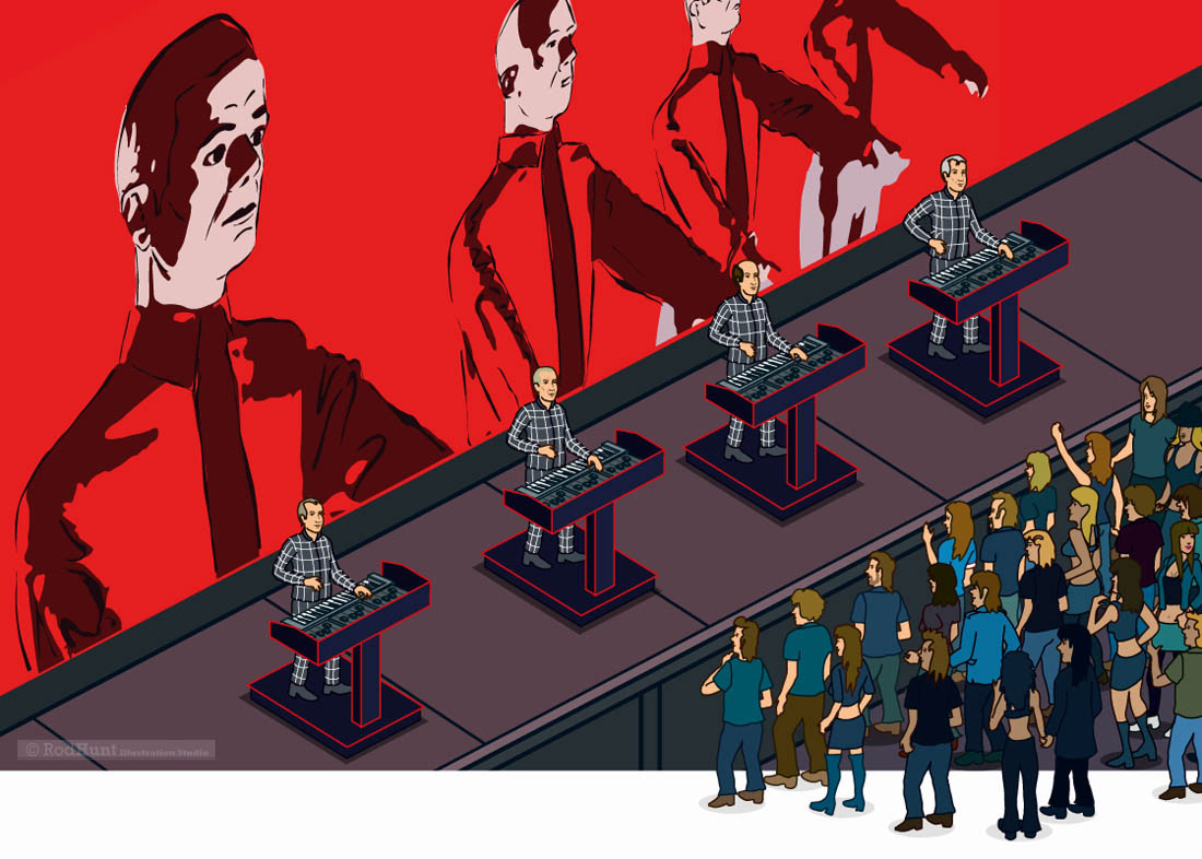 Kraftwerk illustrated for a magazine article on summer music festivals