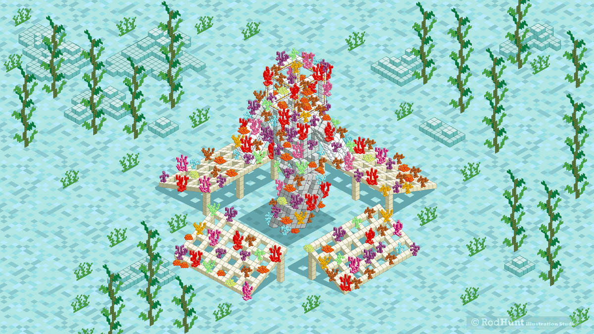 Minecraft Animation Coral Crafters project - coral & marine life conservation